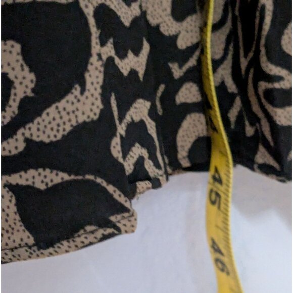 Breli Originals Blk Tan Patterned Dress Button Front Midi Gold Buttons Sz 14 - Picture 13 of 15